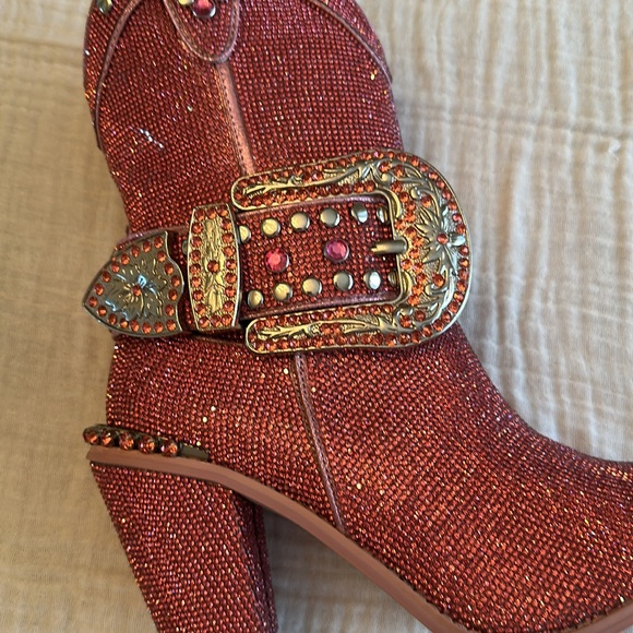 Dolls Kill Sheriff Shine Cowboy Boots - Barbie Pink Bling - Picture 4 of 11